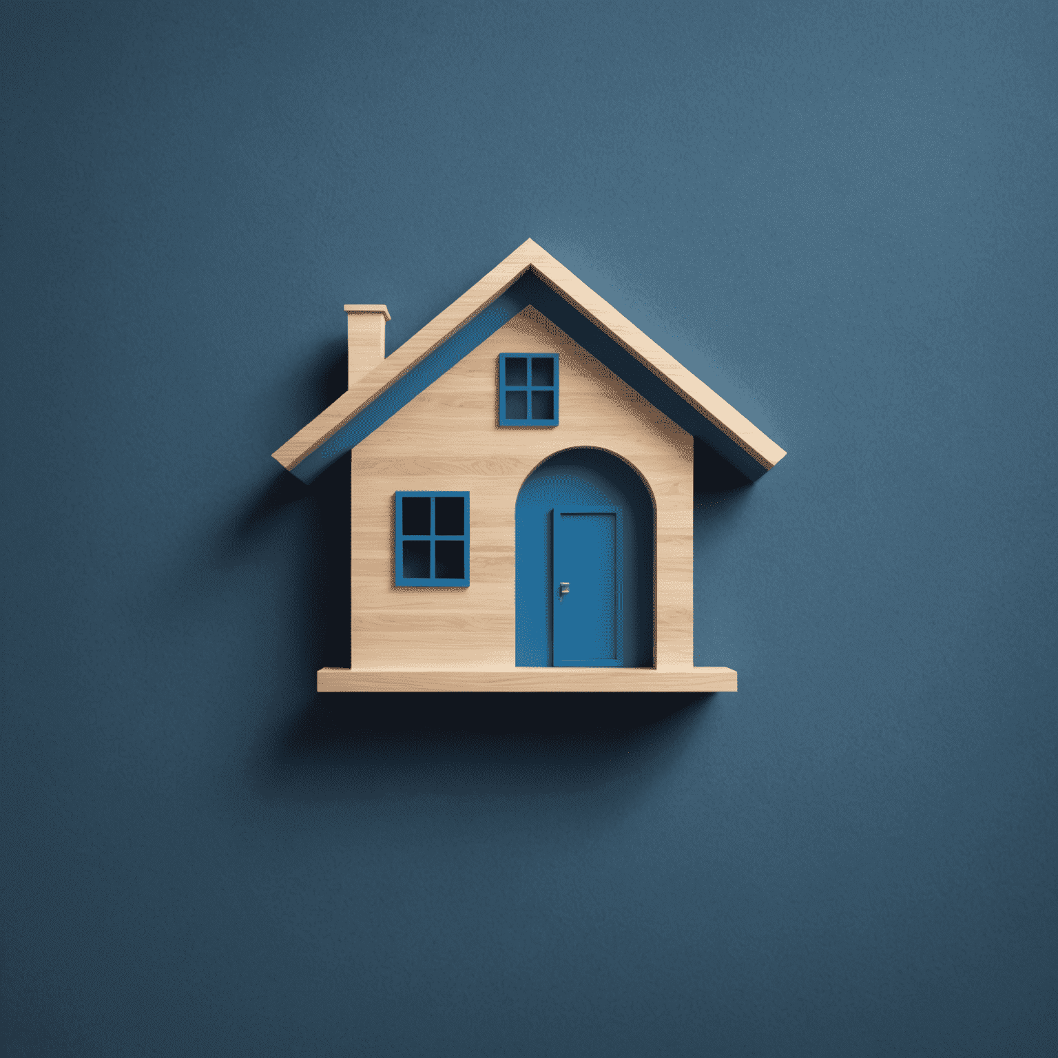 andeding Logo - Ein modernes, stilisiertes Haus-Symbol in Blau