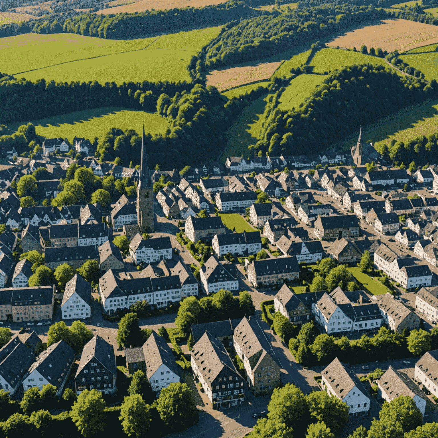 Luftaufnahme von Zwingenberg mit hervorgehobenen Wohngebäuden und dem historischen Stadtkern